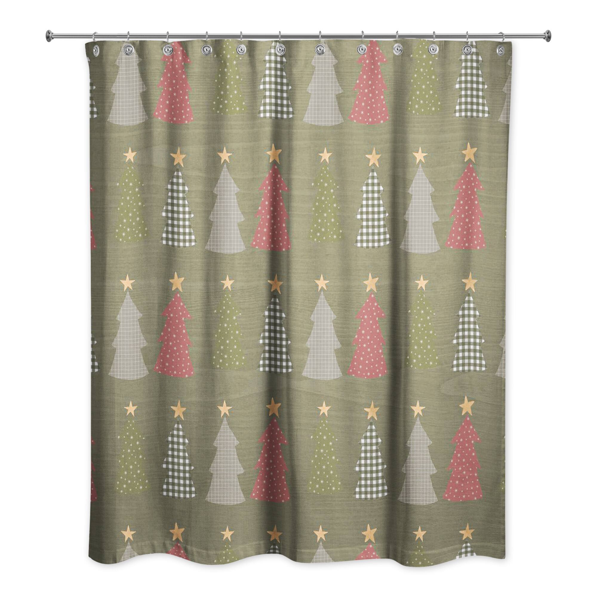 Green Tree Pattern Shower Curtain